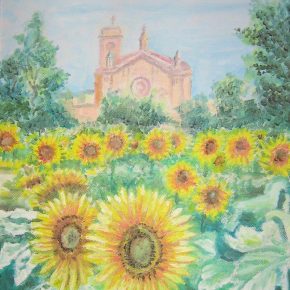 chiesa con girasoli